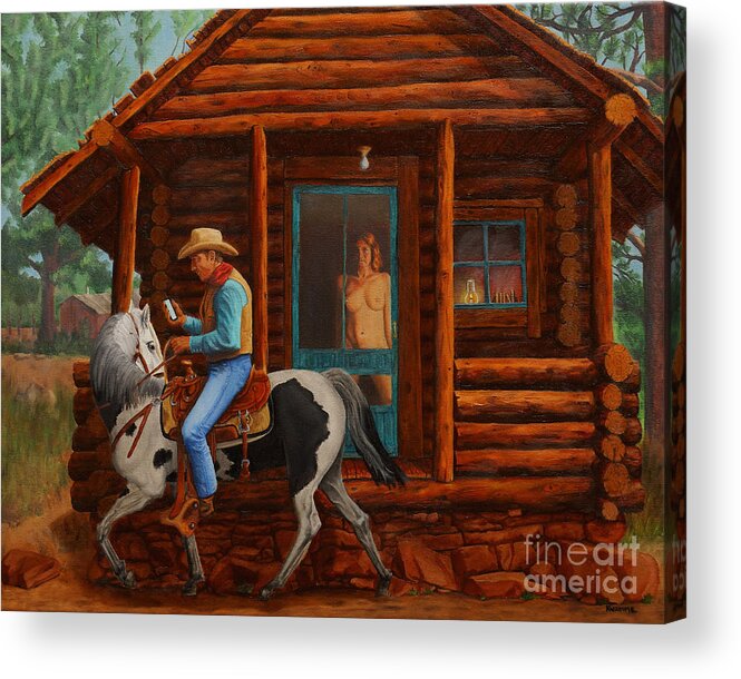 Humor Acrylic Print featuring the painting Tunnel Vision by Ken Kvamme