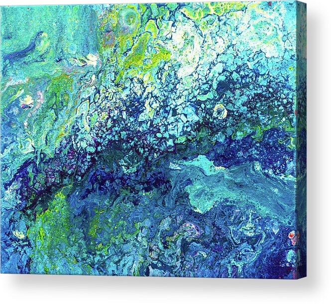 Turquoise Acrylic Print featuring the painting Turquoise Flow by Maria Meester