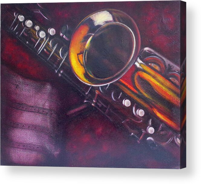 Realism Acrylic Print featuring the painting Unprotected Sax by Sean Connolly