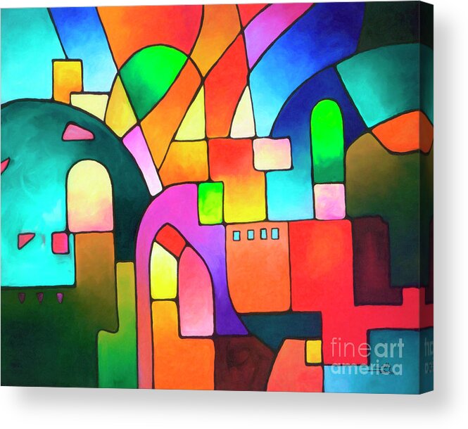 City Acrylic Print featuring the painting Urbanity by Sally Trace