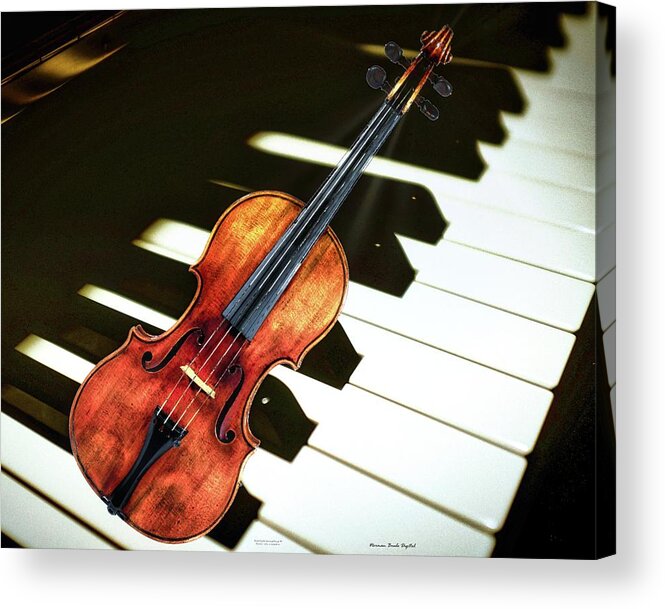 Violin Acrylic Print featuring the digital art Violin by Norman Brule