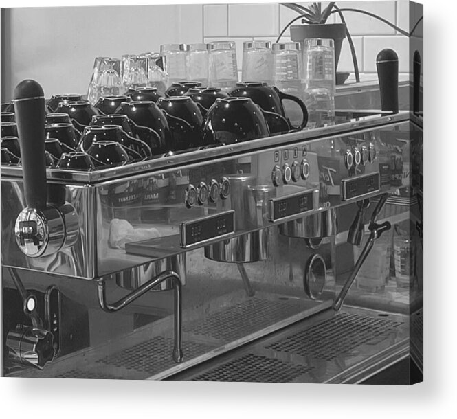 Coffee Acrylic Print featuring the photograph Wake Up BW by Lee Darnell