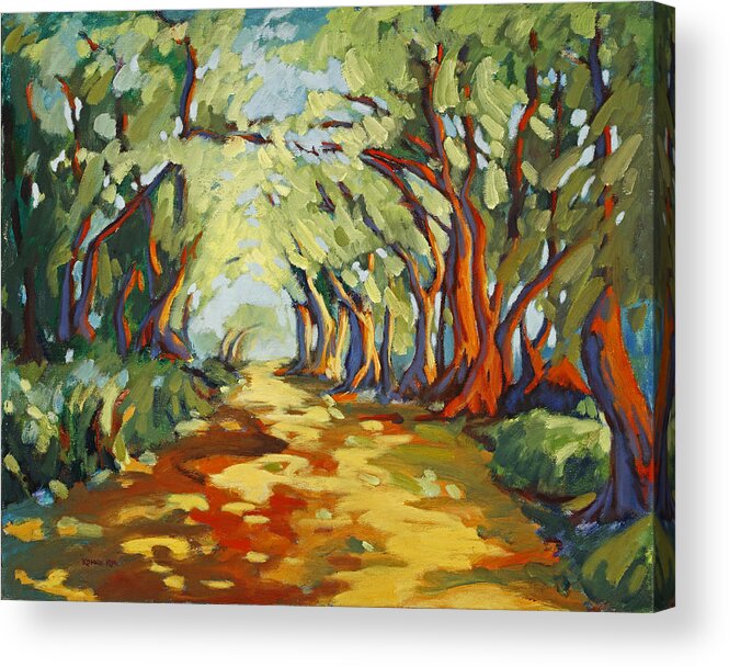 Forest Acrylic Print featuring the painting Walk in the Woods 2 by Konnie Kim