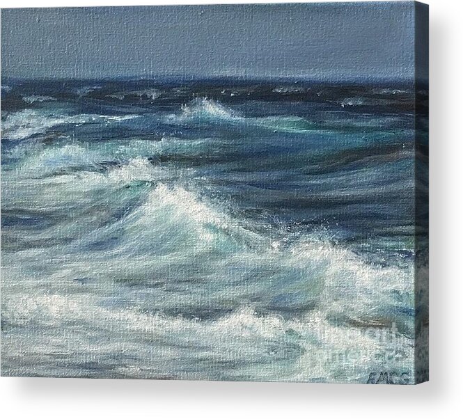 Waves Acrylic Print featuring the painting Wave Watch #5 by Rose Mary Gates