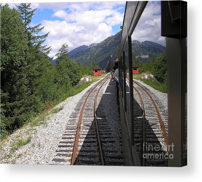 White Pass And Yukon Railroad Acrylic Print featuring the photograph White Pass Railroad Reflection by Steve Brown