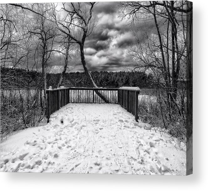 Winter Acrylic Print featuring the photograph Winter View Black and White by Scott Olsen