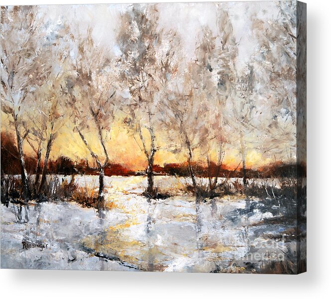 Winter Acrylic Print featuring the painting Winter Warmth by Paint Box Studio