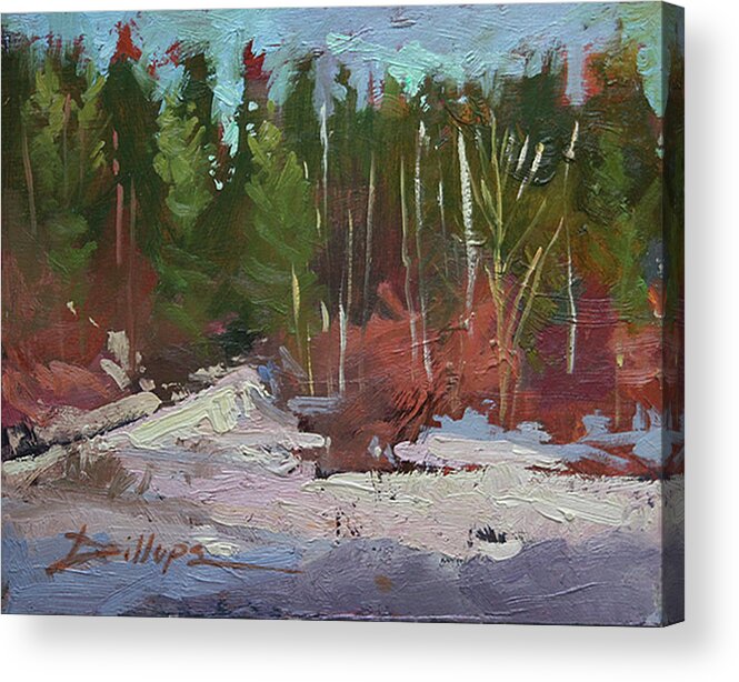 Plein Air Painting Acrylic Print featuring the photograph Winter's Eve by Elizabeth - Betty Jean Billups