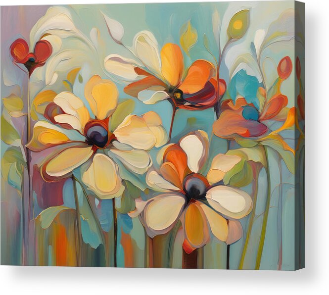 Marguerite Acrylic Print featuring the painting Wonders of Nature No.1 by My Head Cinema