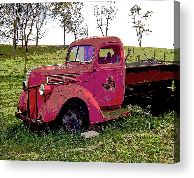 Truck Acrylic Print featuring the digital art Working Days are Over by Nancy Olivia Hoffmann