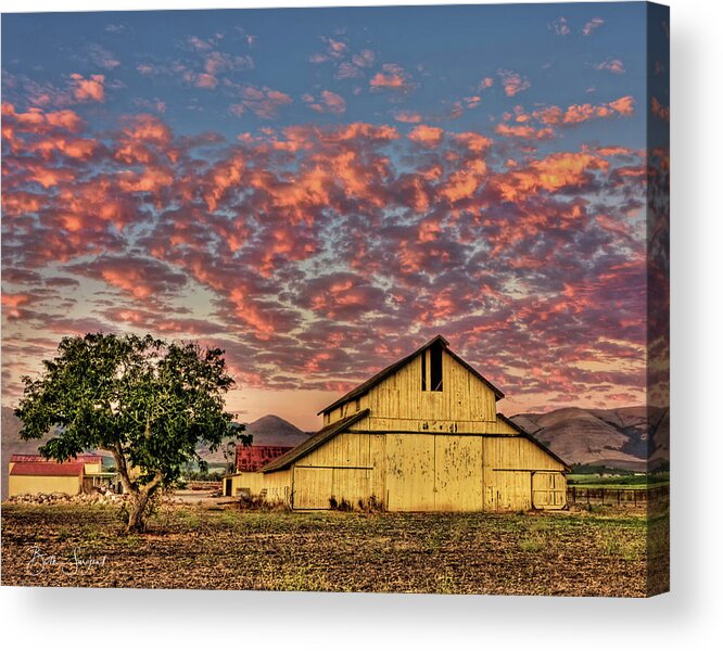 Yellow Barn Acrylic Print featuring the photograph Yellow Barn by Beth Sargent