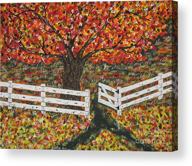 Autumn Acrylic Print featuring the painting Fall Maple Tree Painting by Jeffrey Koss