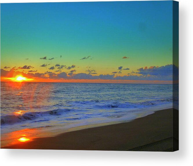 Sunrise.beach.sun. Acrylic Print featuring the photograph Badsunrise #1 by Robert Francis