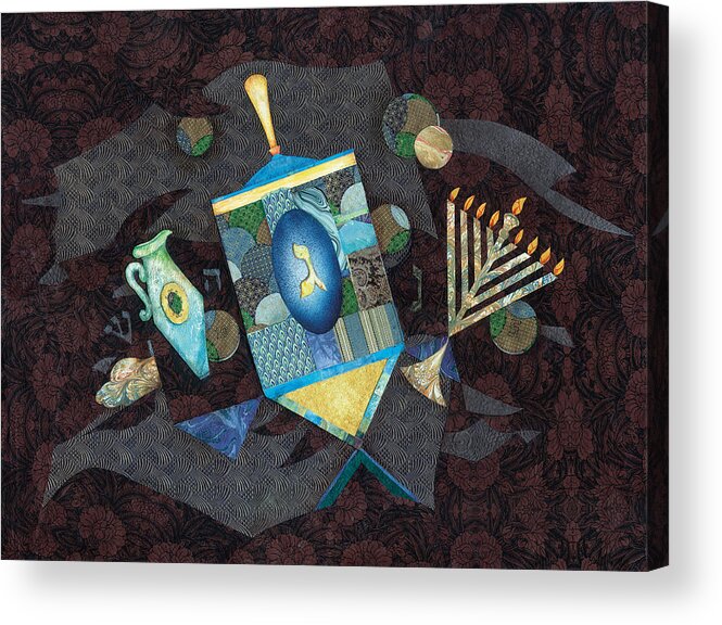 Ancient Acrylic Print featuring the painting Chanukah #1 by Michoel Muchnik