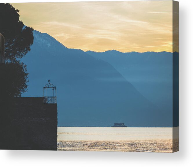 Panoramic Acrylic Print featuring the photograph Como District Lake #1 by Deimagine