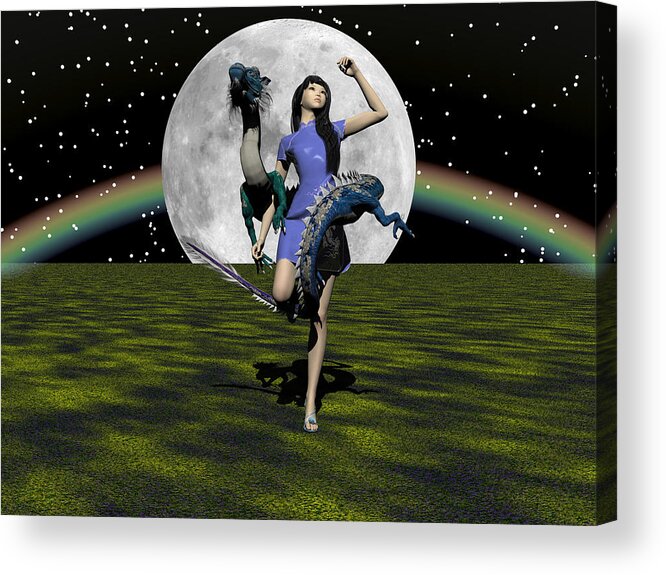Fantasy Acrylic Print featuring the digital art Dance Partners #1 by Michele Wilson