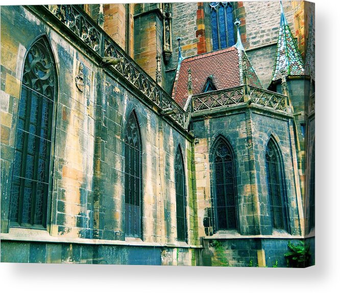 St. Martin's Church Acrylic Print featuring the digital art Five Window Arches by Maria Huntley