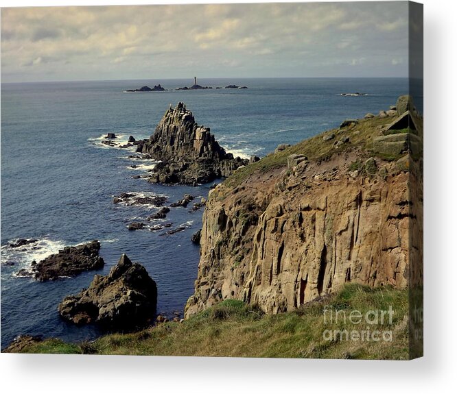 Atlantic Acrylic Print featuring the photograph Seascape Lands End by Linsey Williams