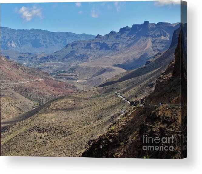 Amazing Colors Acrylic Print featuring the photograph Landscape Amazing Canarian colors mountains #1 by Bozena Simeth