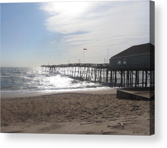 Obx Acrylic Print featuring the photograph Nags Head Pier 2 by Cathy Lindsey