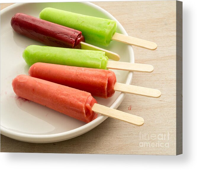 Frozen Acrylic Print featuring the photograph Popsicles Ice Cream Frozen Treat #1 by Edward Fielding