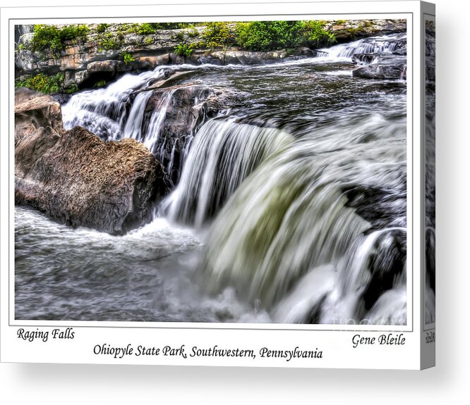 Water Fall Acrylic Print featuring the photograph Raging Falls by Gene Bleile Photography 