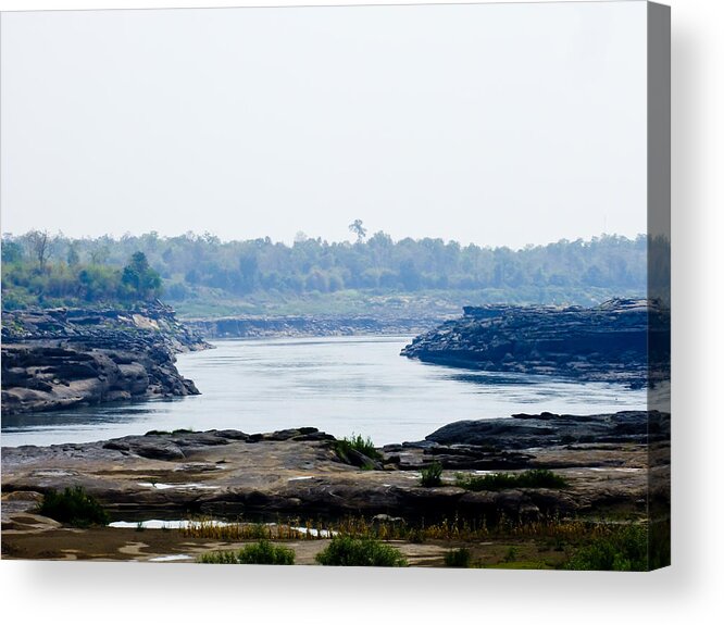 Grand Canyon Acrylic Print featuring the photograph Sam Phan Bhok Grand Canyon in Mekong River in Ubon Ratchathanee #1 by Ammar Mas-oo-di