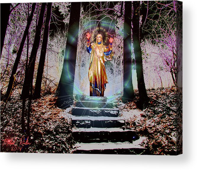 Jesus Acrylic Print featuring the digital art Stairway to Heaven #1 by Michael Rucker