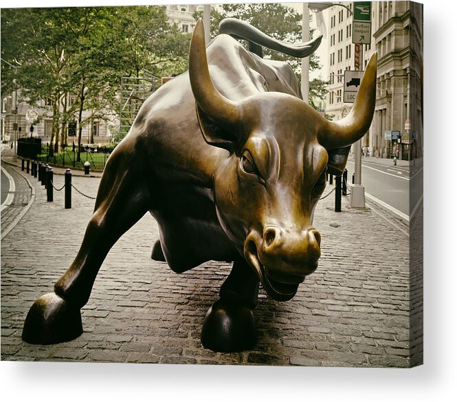 Wall Street Acrylic Print featuring the photograph The Wall Street Bull by Mountain Dreams