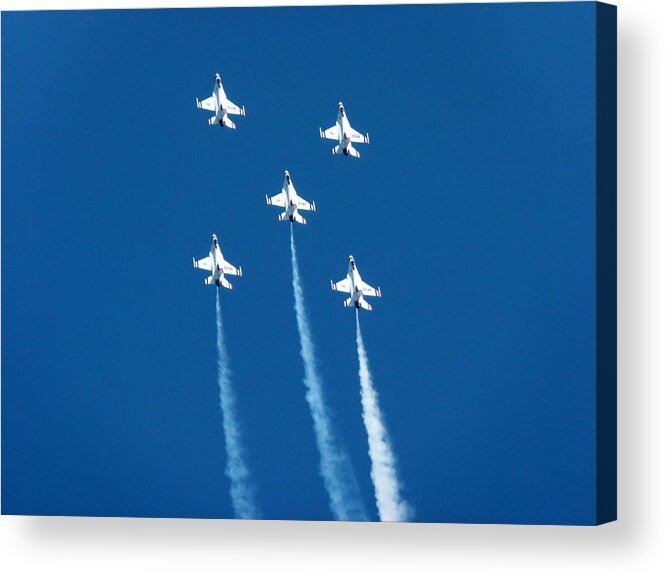 United States Air Force Thunderbirds Acrylic Print featuring the photograph USAF Thunderbirds #1 by Jeff Lowe