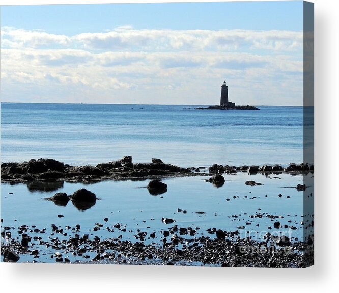 Seascape Acrylic Print featuring the photograph Whaleback Lighthouse by Marcia Lee Jones