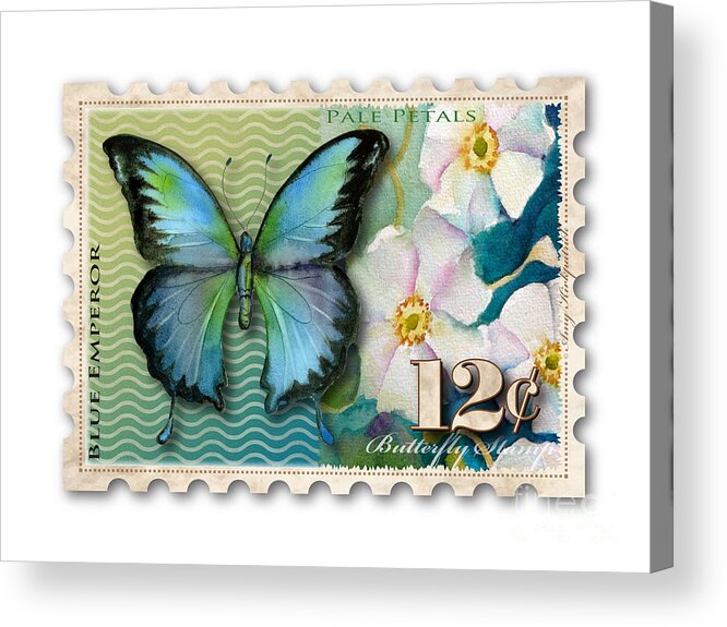 Butterfly Acrylic Print featuring the painting 12 Cent Butterfly Stamp by Amy Kirkpatrick