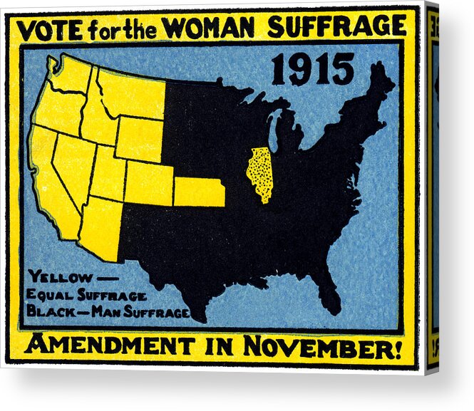 Vintage Acrylic Print featuring the painting 1915 Vote for Women's Suffrage by Historic Image