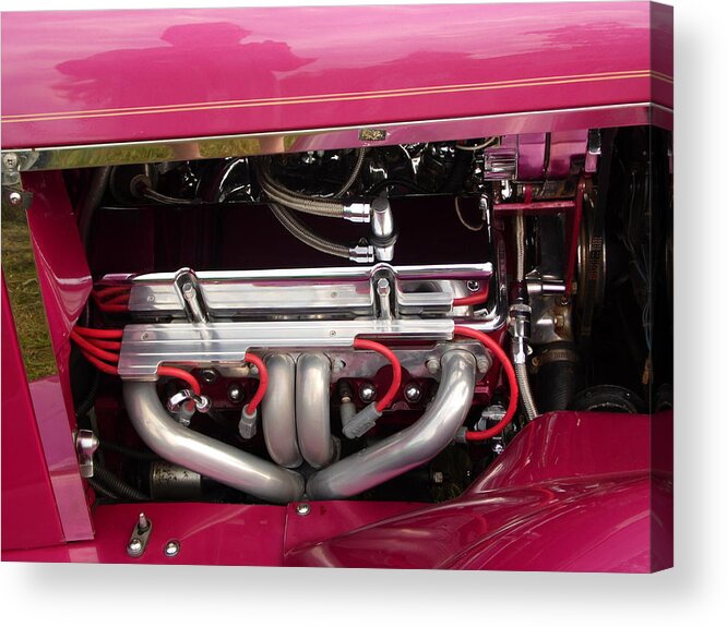 Engines Acrylic Print featuring the photograph Antique car engine #1 by Karl Rose