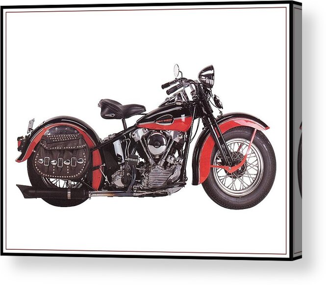 1952 Acrylic Print featuring the digital art 1952 Harley Davidson by Maciek Froncisz