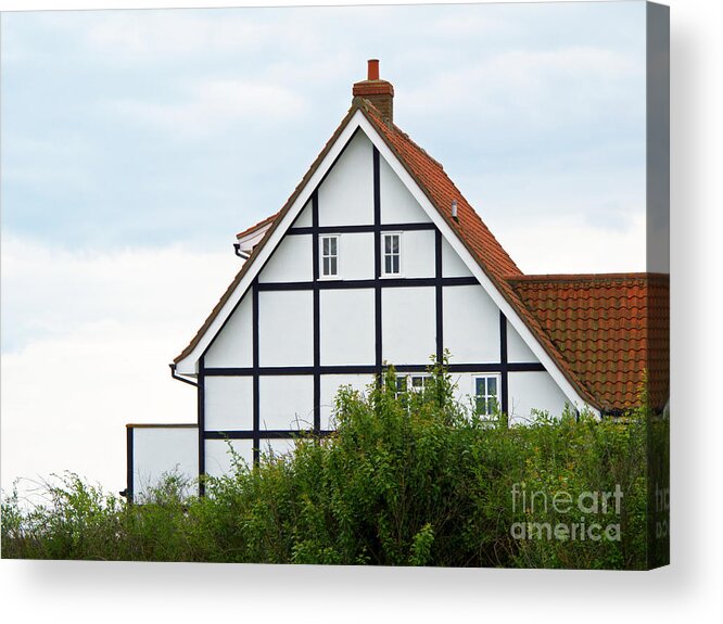 House Acrylic Print featuring the photograph Geometry in Black on White by Ann Horn