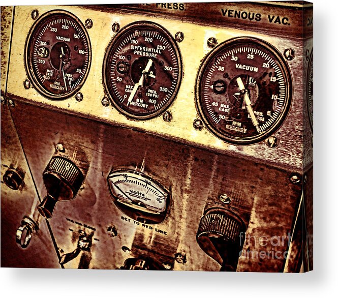 Machine Acrylic Print featuring the photograph Grunge Gauges #2 by Olivier Le Queinec