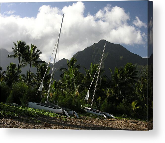Kauai Acrylic Print featuring the photograph Hanalei Bay Morning #2 by Robert Lozen