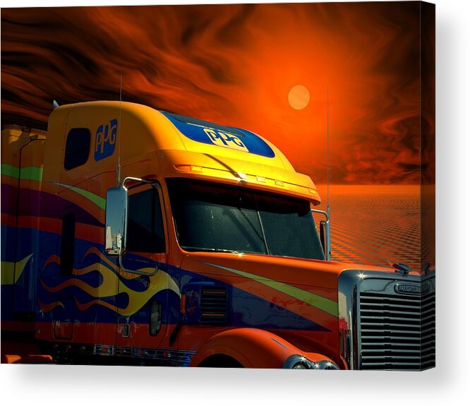 2008 Acrylic Print featuring the photograph 2008 Freightliner Coronado PPG Semi Truck by Tim McCullough