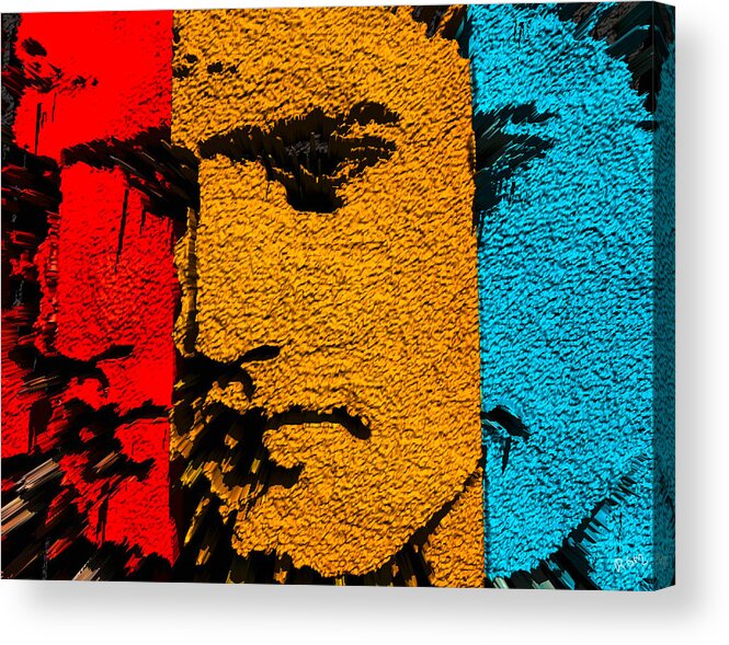 Elvis Acrylic Print featuring the painting 3 dimensional Elvis by Robert Margetts