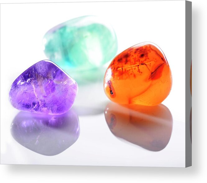 Crystal Acrylic Print featuring the photograph Healing Gemstones #3 by Cordelia Molloy
