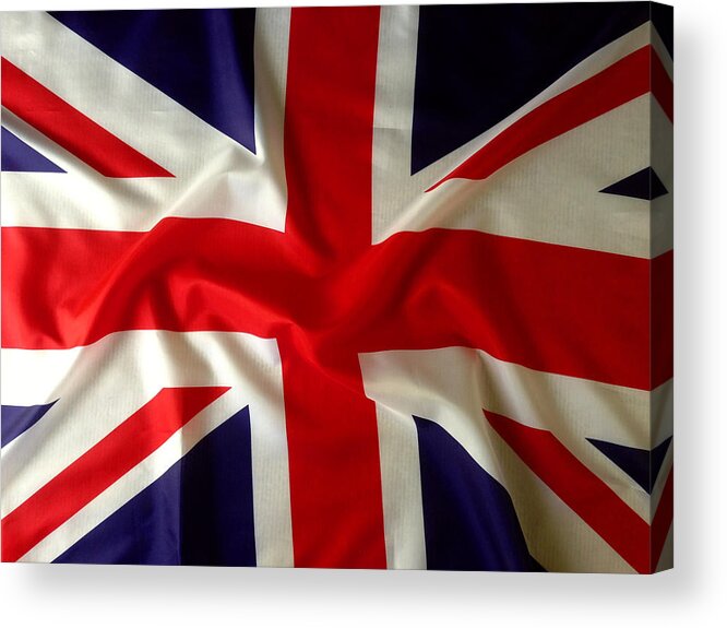 Background Acrylic Print featuring the photograph Union Jack #3 by Les Cunliffe