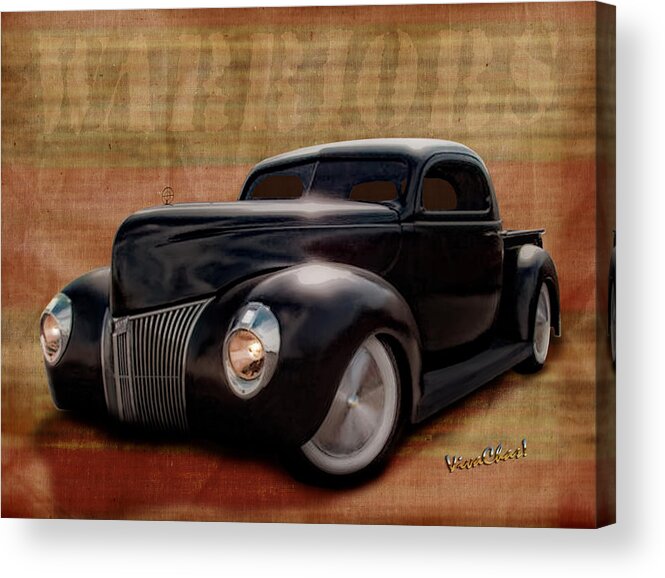 39 Acrylic Print featuring the photograph 40 Ford Pickup Warriors by Chas Sinklier