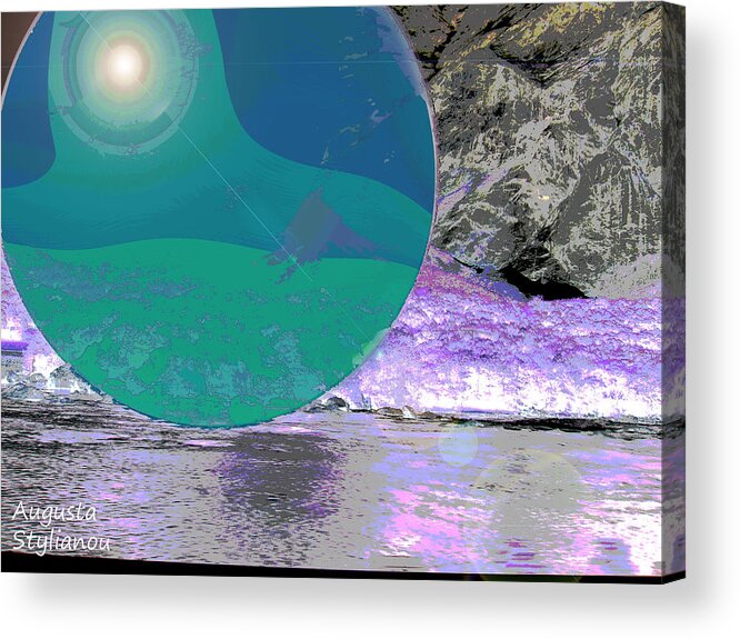 Augusta Stylianou Acrylic Print featuring the digital art Space Landscape #52 by Augusta Stylianou