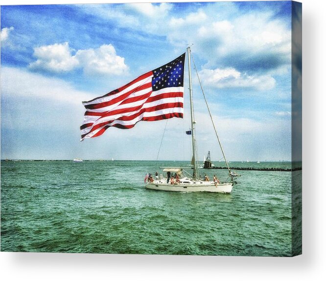 July 4th Acrylic Print featuring the photograph 4th of July - Navy Pier - Downtown Chicago by Photography By Sai