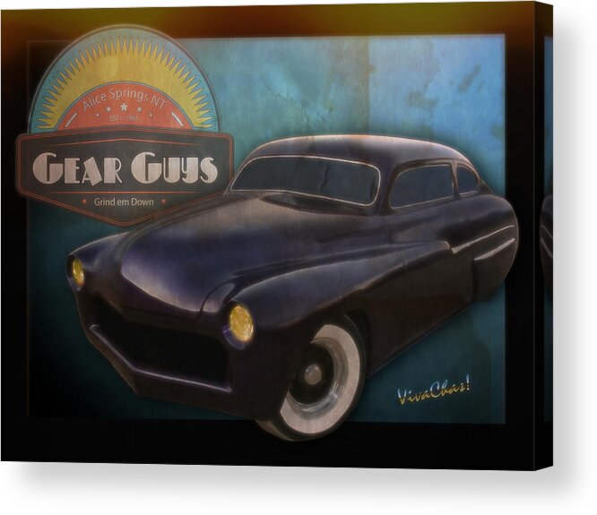 1951 Acrylic Print featuring the photograph 51 Mercury Gear Guys Car Club Alice Springs NT by Chas Sinklier