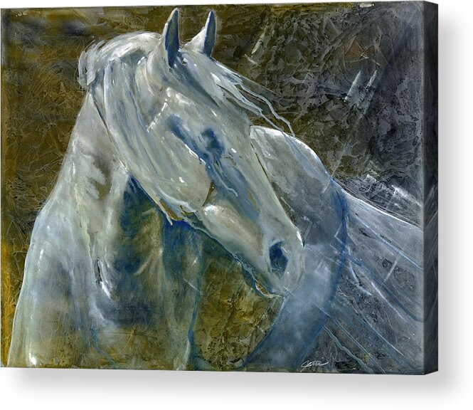 Horse Art Acrylic Print featuring the painting A Cool Morning Breeze by Jani Freimann