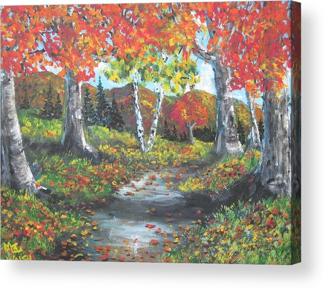 Landscape Acrylic Print featuring the painting A crisp afternoon by Megan Walsh