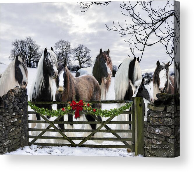Horse Acrylic Print featuring the digital art A Merry Gypsy Christmas by Terry Kirkland Cook