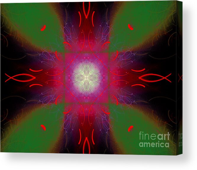 Abstract Acrylic Print featuring the digital art Abstract Cross Fish #4 by Russell Kightley
